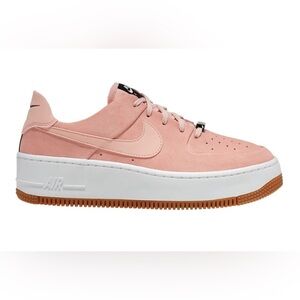 Nike Women's Air Force 1 Sage Low Pink Suede Sneakers Size 6.5